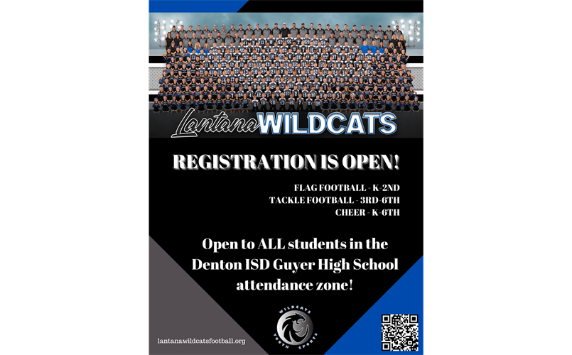 Fall registration for flag football, tackle football, and cheer is NOW OPEN!